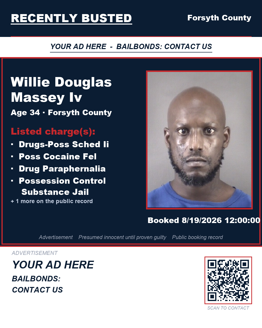 Arrest report - WILLIE DOUGLAS MASSEY IV