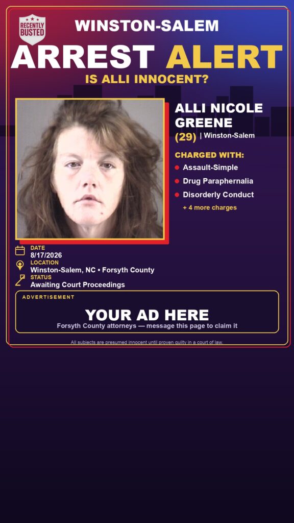 Arrest report — ALLI NICOLE GREENE