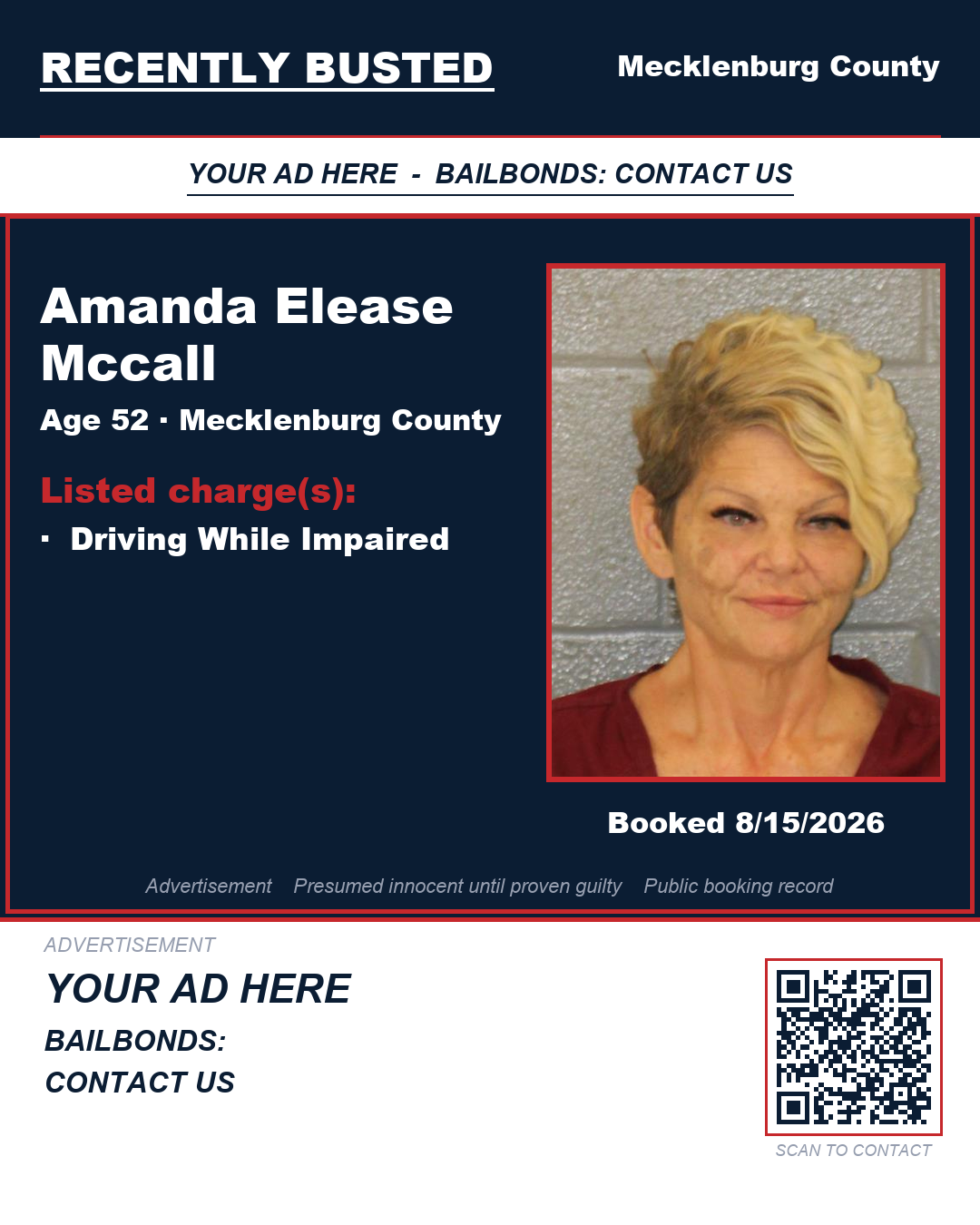 Arrest report - AMANDA ELEASE MCCALL