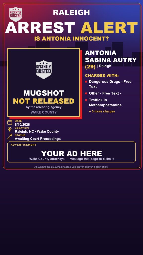 Arrest report - ANTONIA SABINA AUTRY