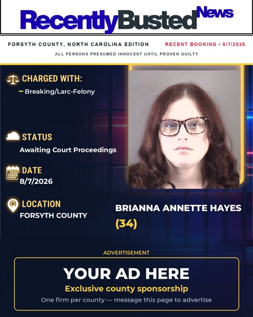 Arrest report — BRIANNA ANNETTE HAYES