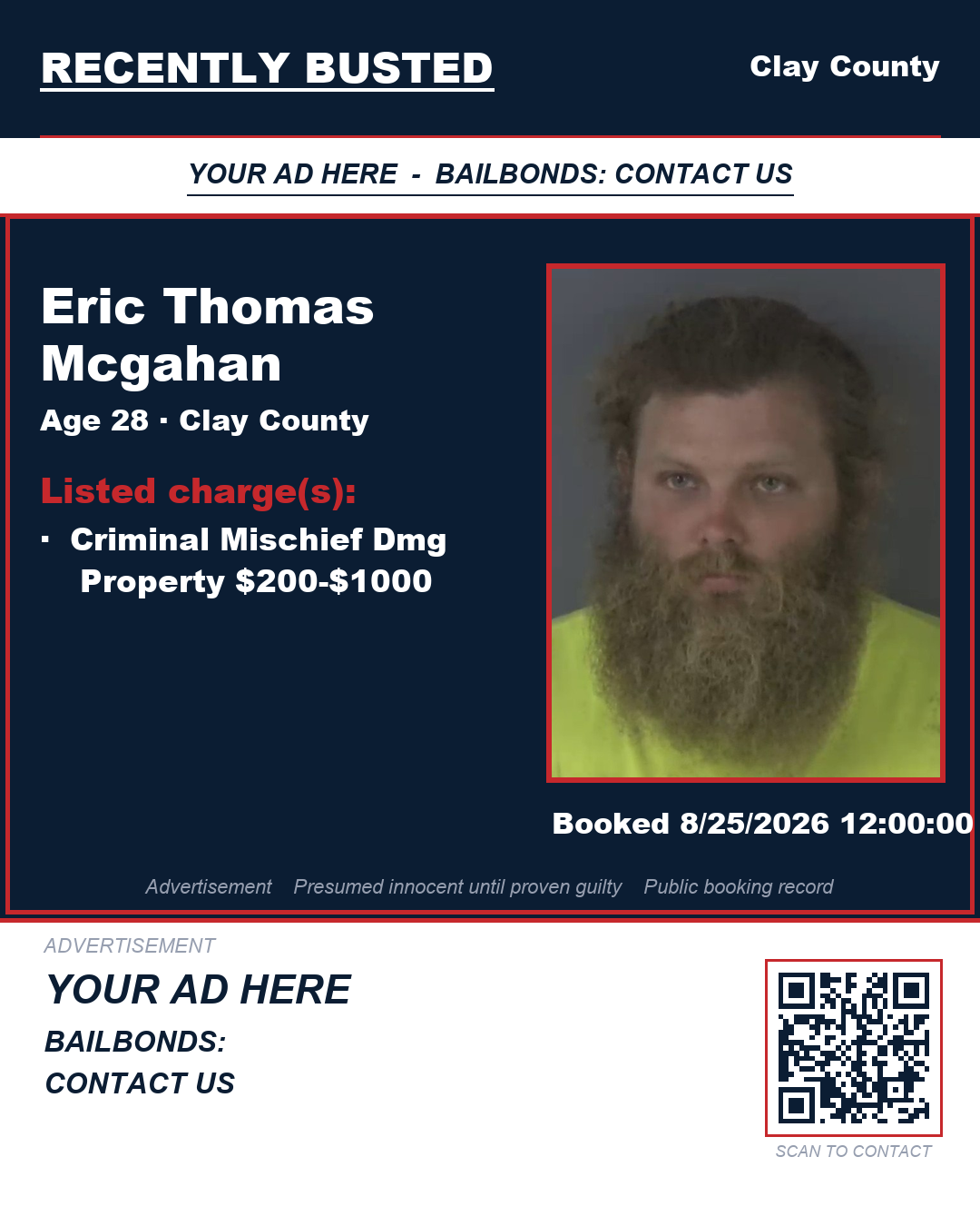 Arrest report - ERIC THOMAS MCGAHAN