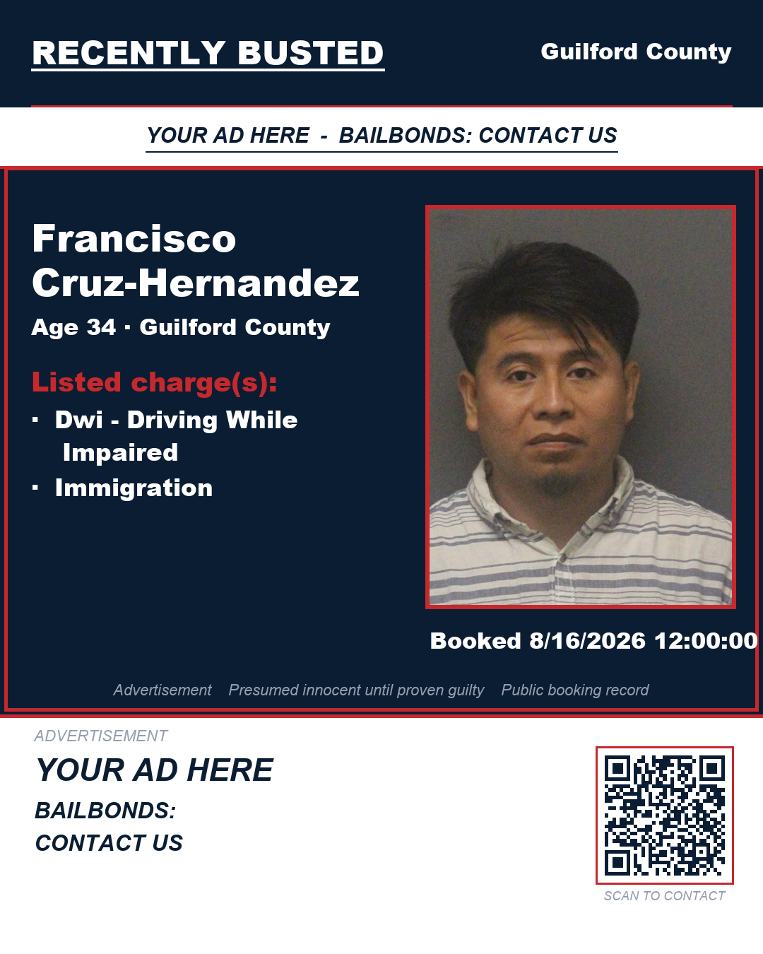 Arrest report - FRANCISCO CRUZ-HERNANDEZ