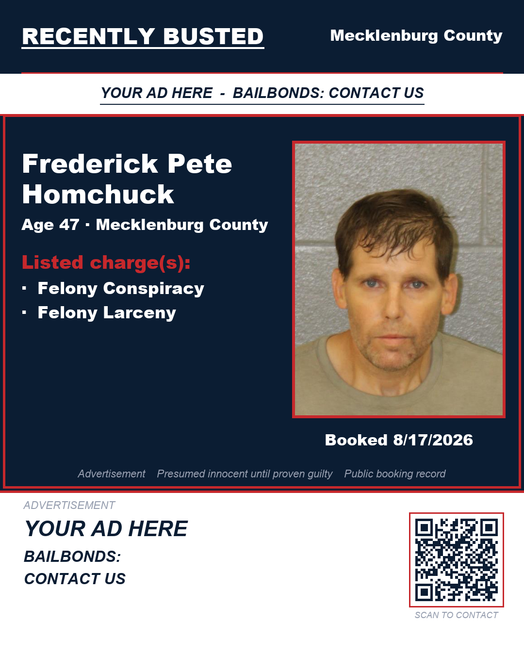 Arrest report - FREDERICK PETE HOMCHUCK