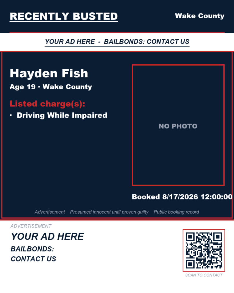 Arrest report - HAYDEN FISH