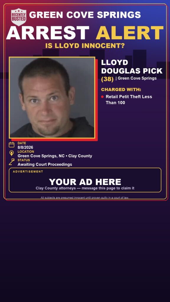 Arrest report - LLOYD DOUGLAS PICK