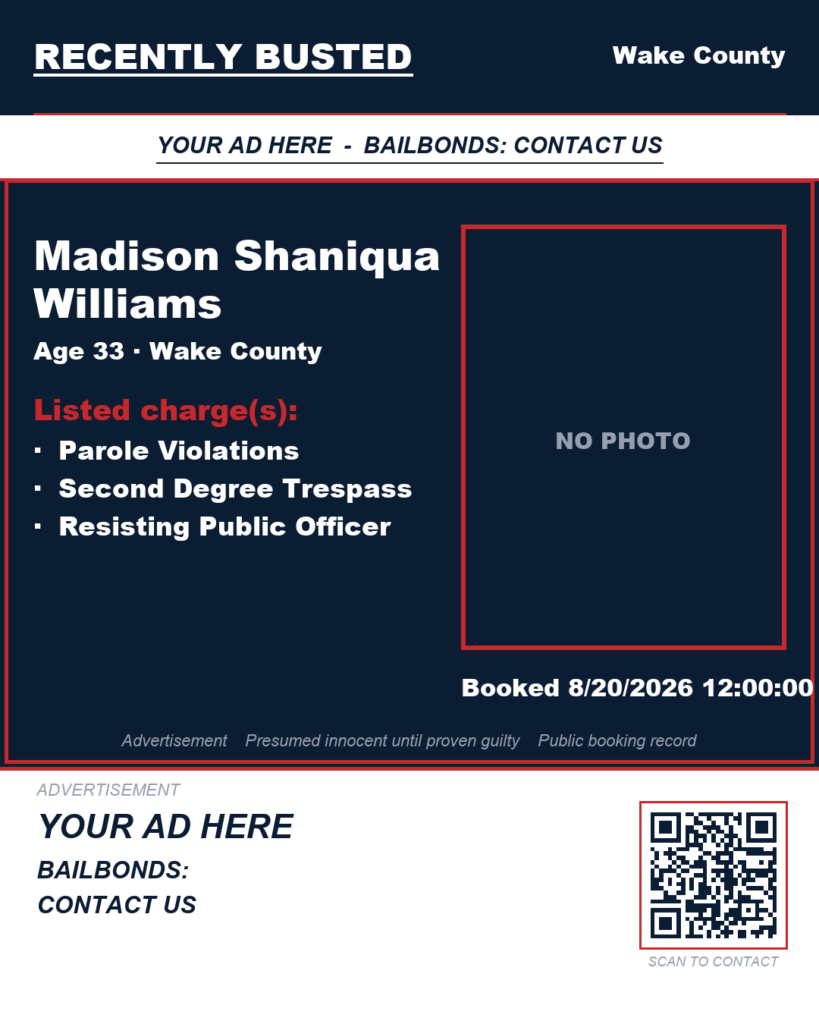 Arrest report — MADISON SHANIQUA WILLIAMS
