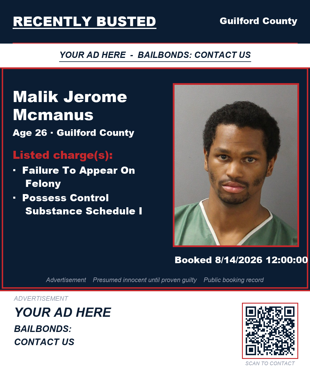 Arrest report - MALIK JEROME MCMANUS