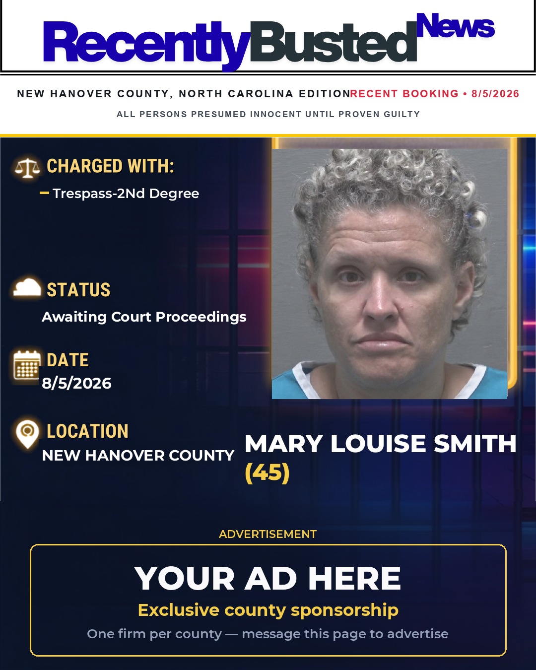 Arrest report - MARY LOUISE SMITH