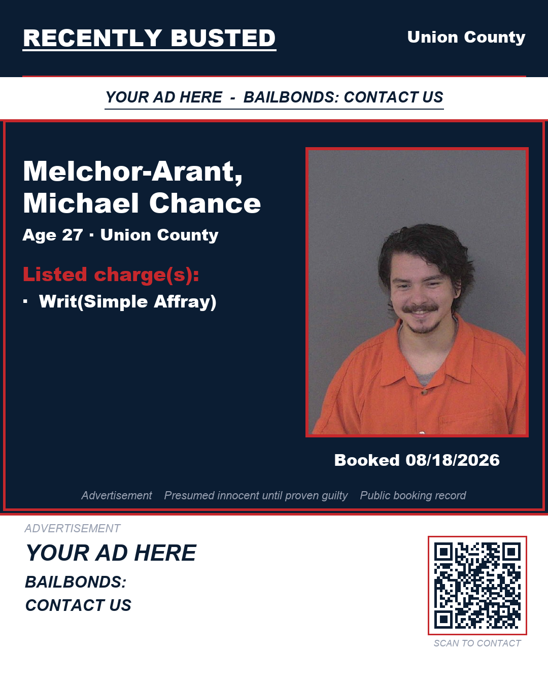 Arrest report - MELCHOR-ARANT, MICHAEL CHANCE