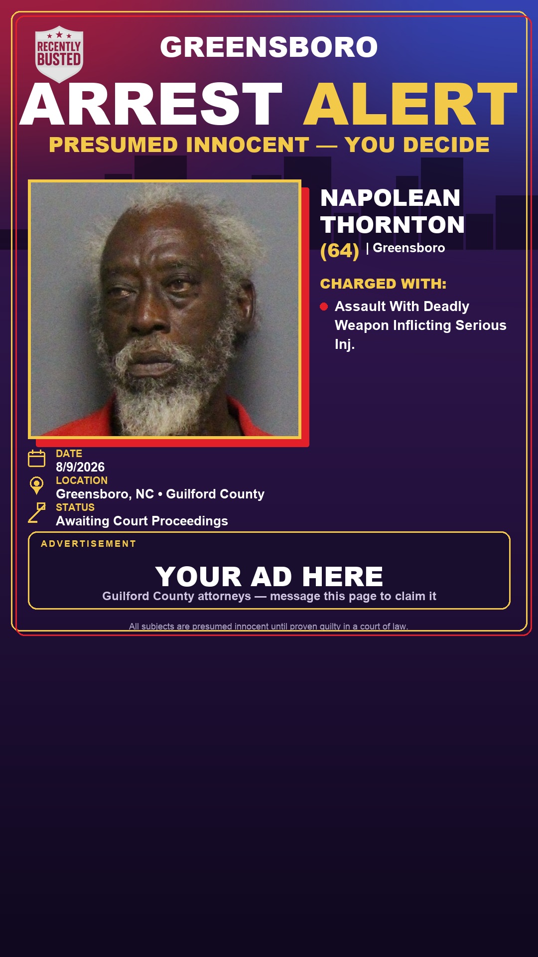 Arrest report - NAPOLEAN THORNTON