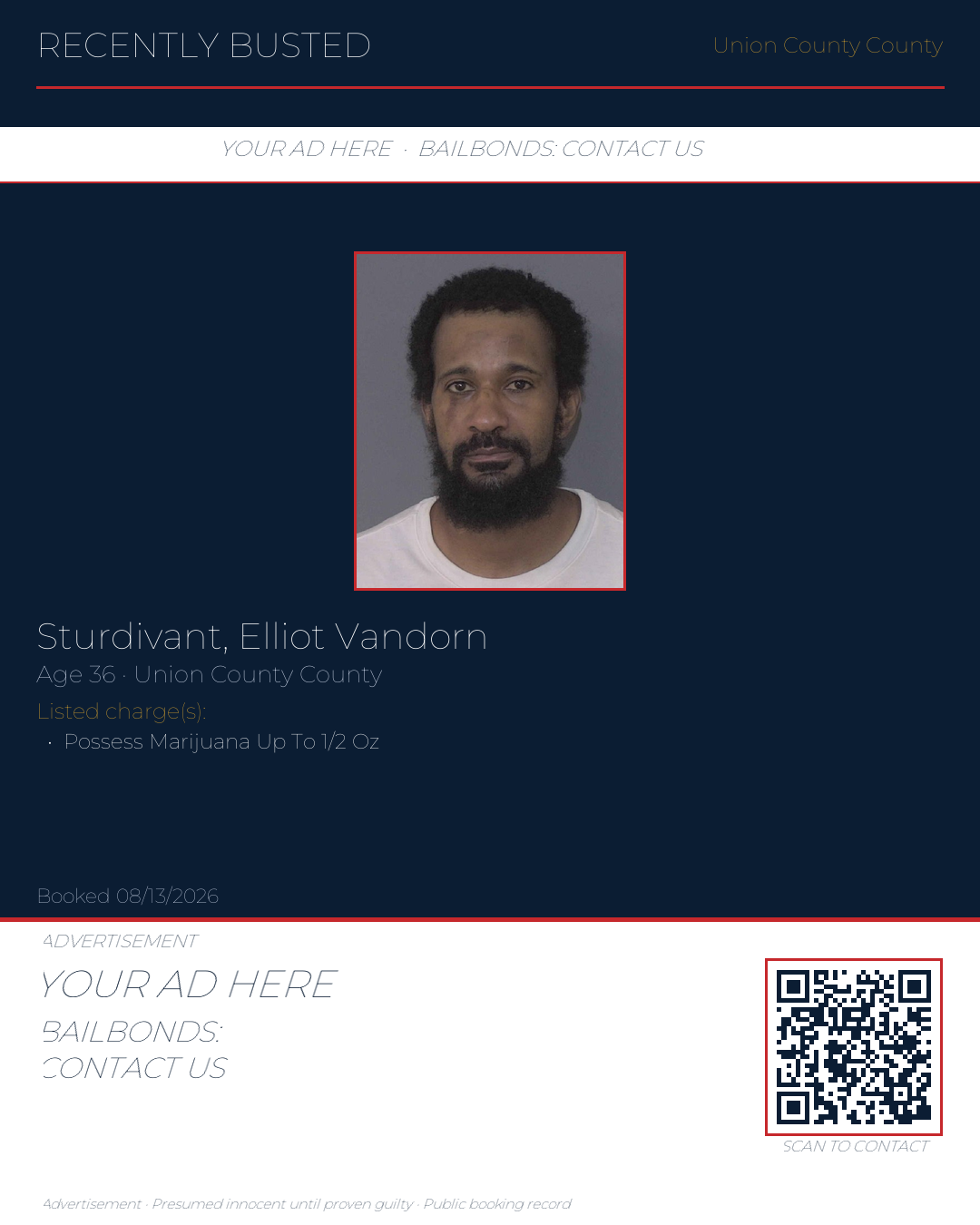 Arrest report - STURDIVANT, ELLIOT VANDORN