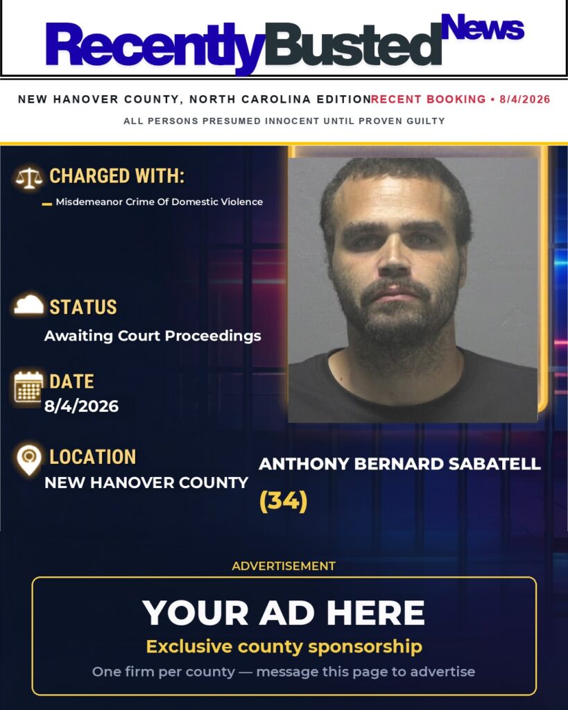 Arrest report — ANTHONY BERNARD SABATELL
