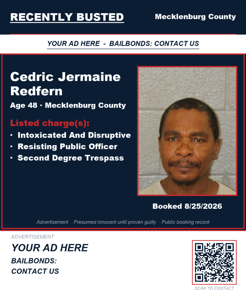 Arrest report - CEDRIC JERMAINE REDFERN