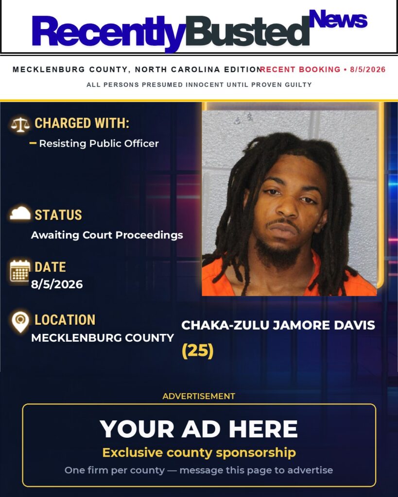 Arrest report — CHAKA-ZULU JAMORE DAVIS