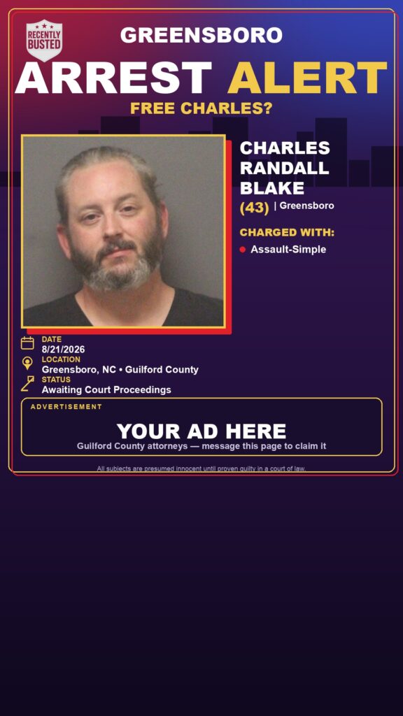 Arrest report — CHARLES RANDALL BLAKE