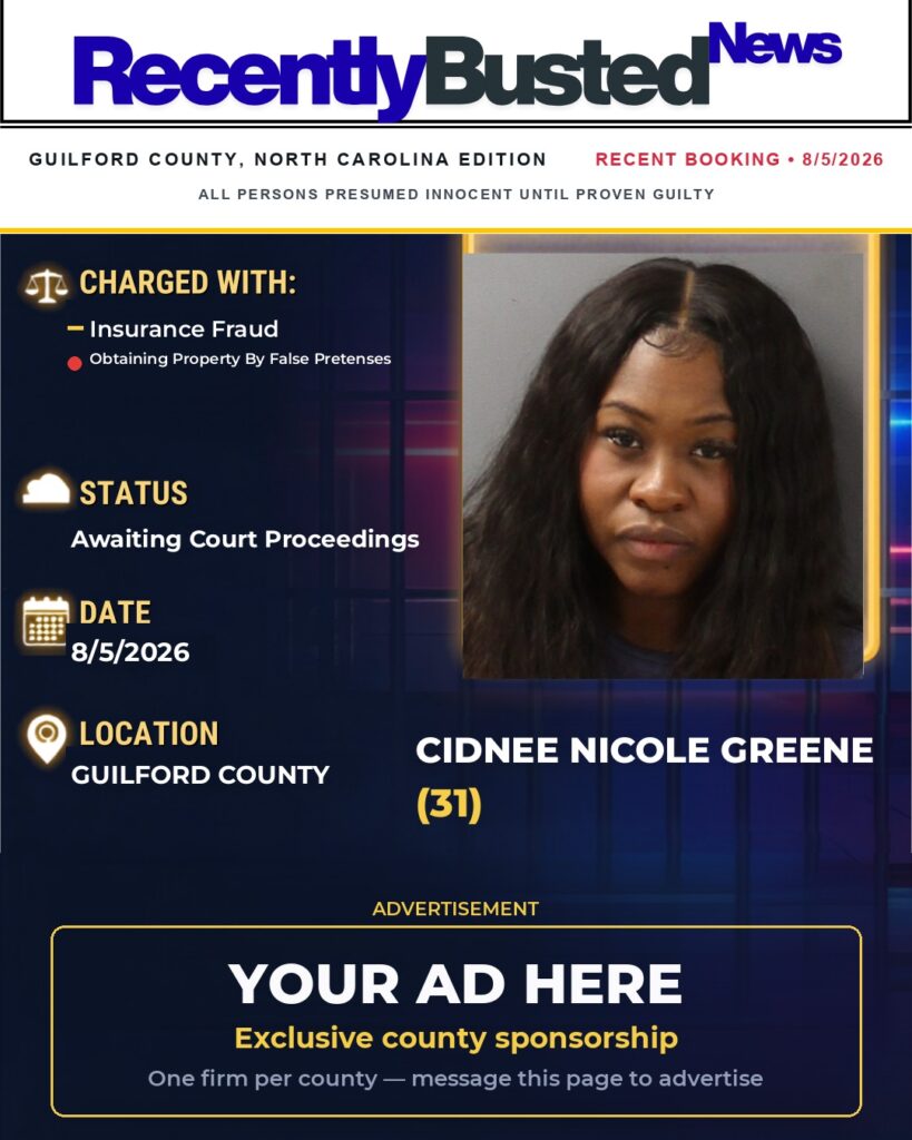 Arrest report — CIDNEE NICOLE GREENE