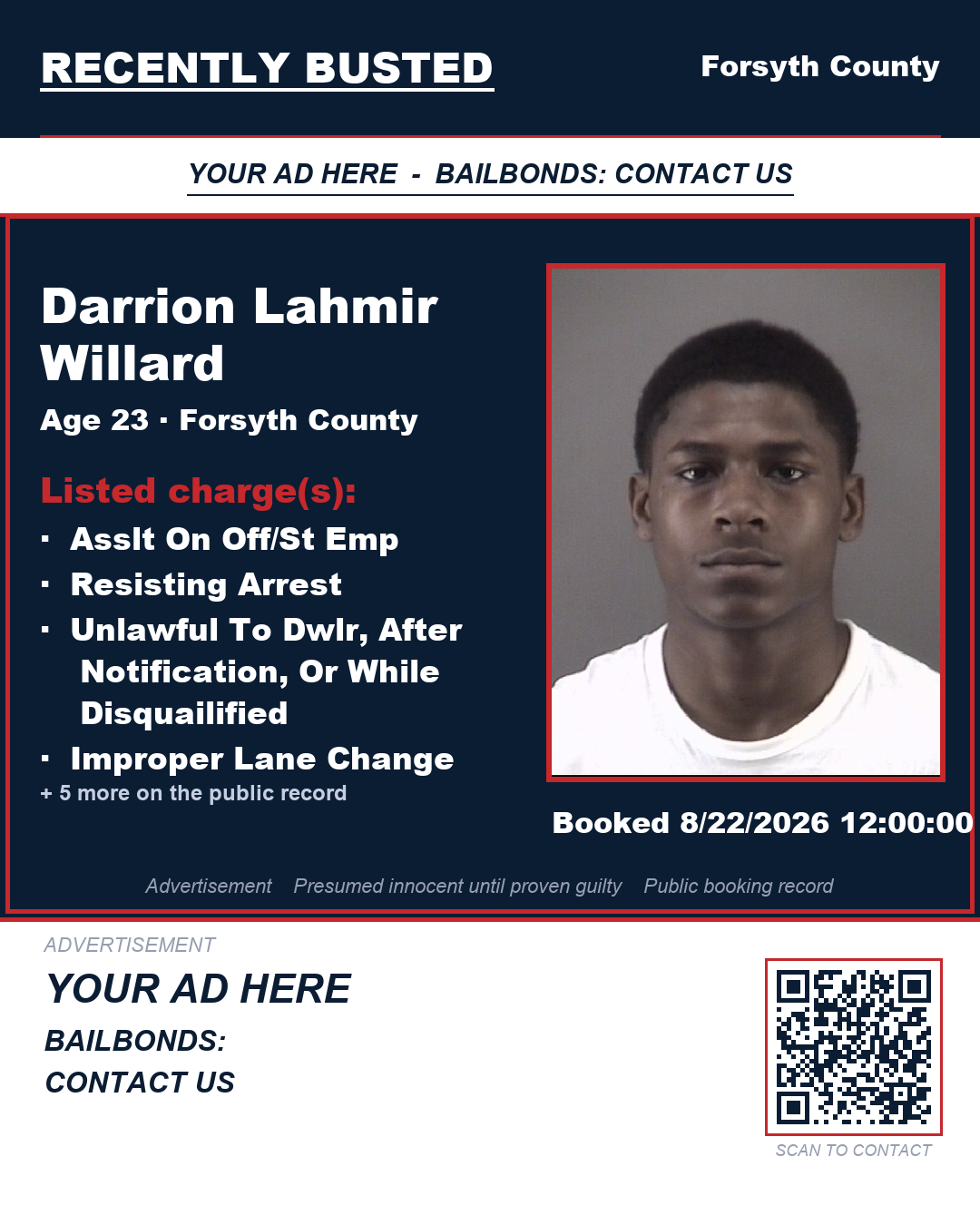 Arrest report - DARRION LAHMIR WILLARD