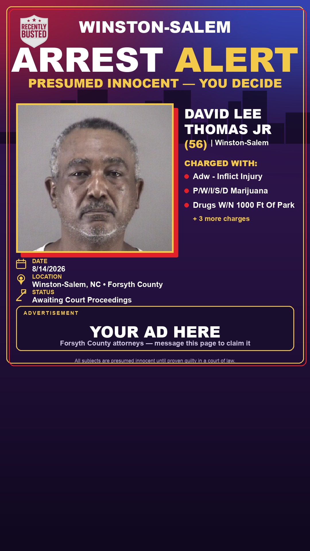 Arrest report - DAVID LEE THOMAS JR