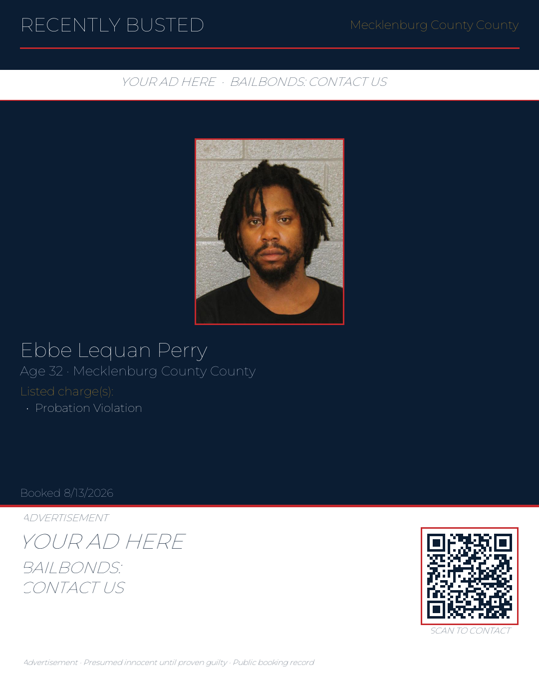 Arrest report - EBBE LEQUAN PERRY