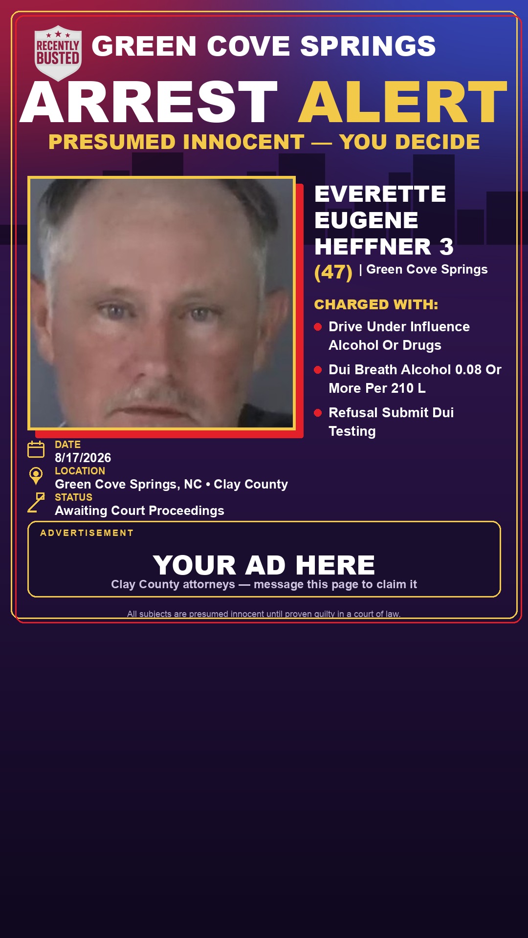 Arrest report - EVERETTE EUGENE HEFFNER 3