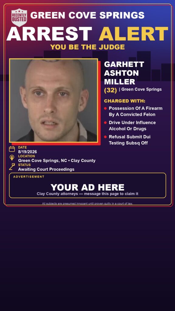 Arrest report - GARHETT ASHTON MILLER