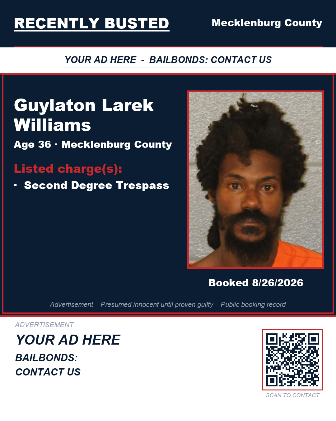 Arrest report - GUYLATON LAREK WILLIAMS