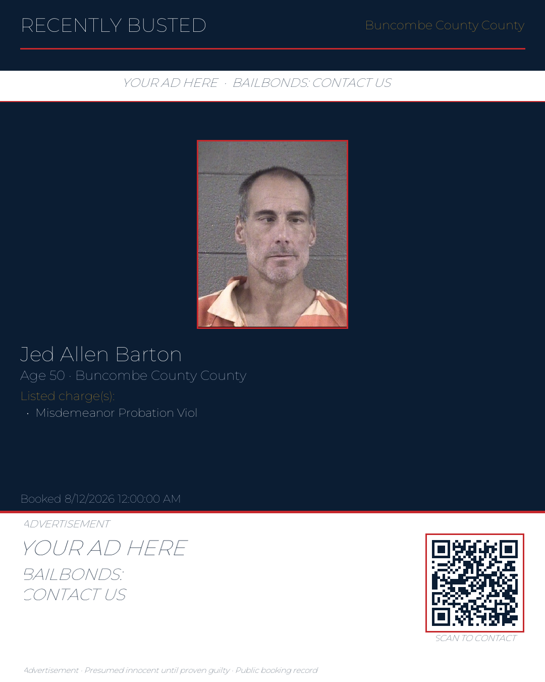 Arrest report - JED ALLEN BARTON