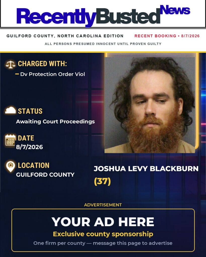 Arrest report — JOSHUA LEVY BLACKBURN