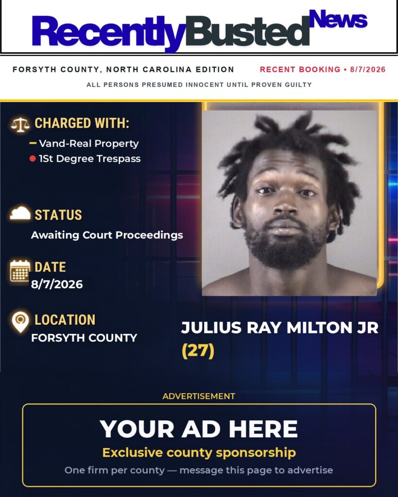 Arrest report — JULIUS RAY MILTON JR