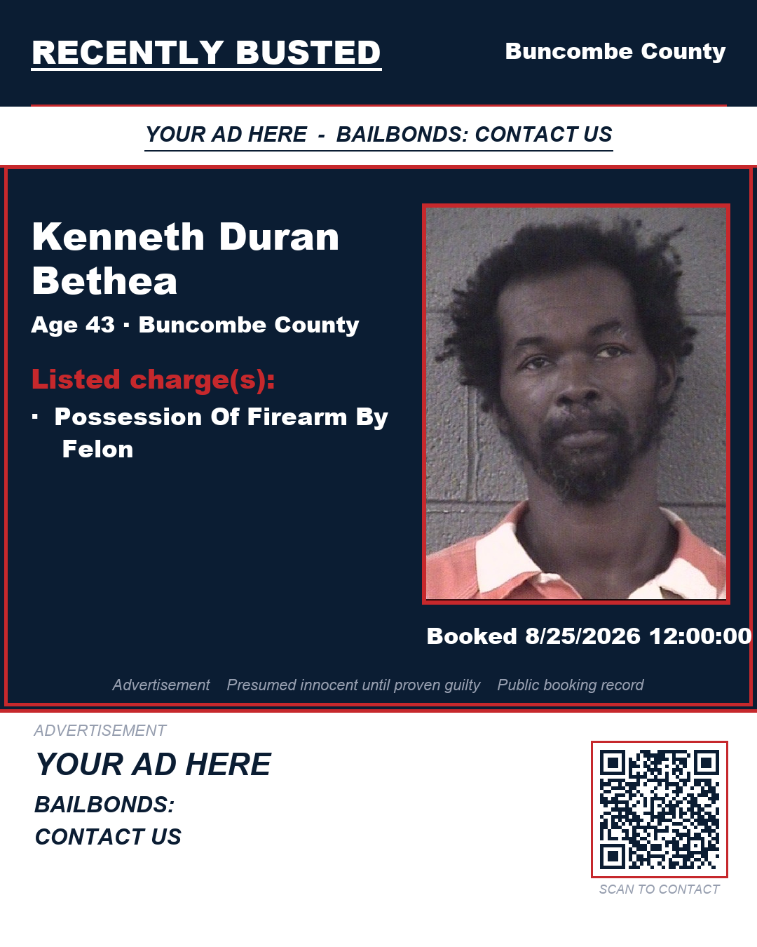 Arrest report - KENNETH DURAN BETHEA