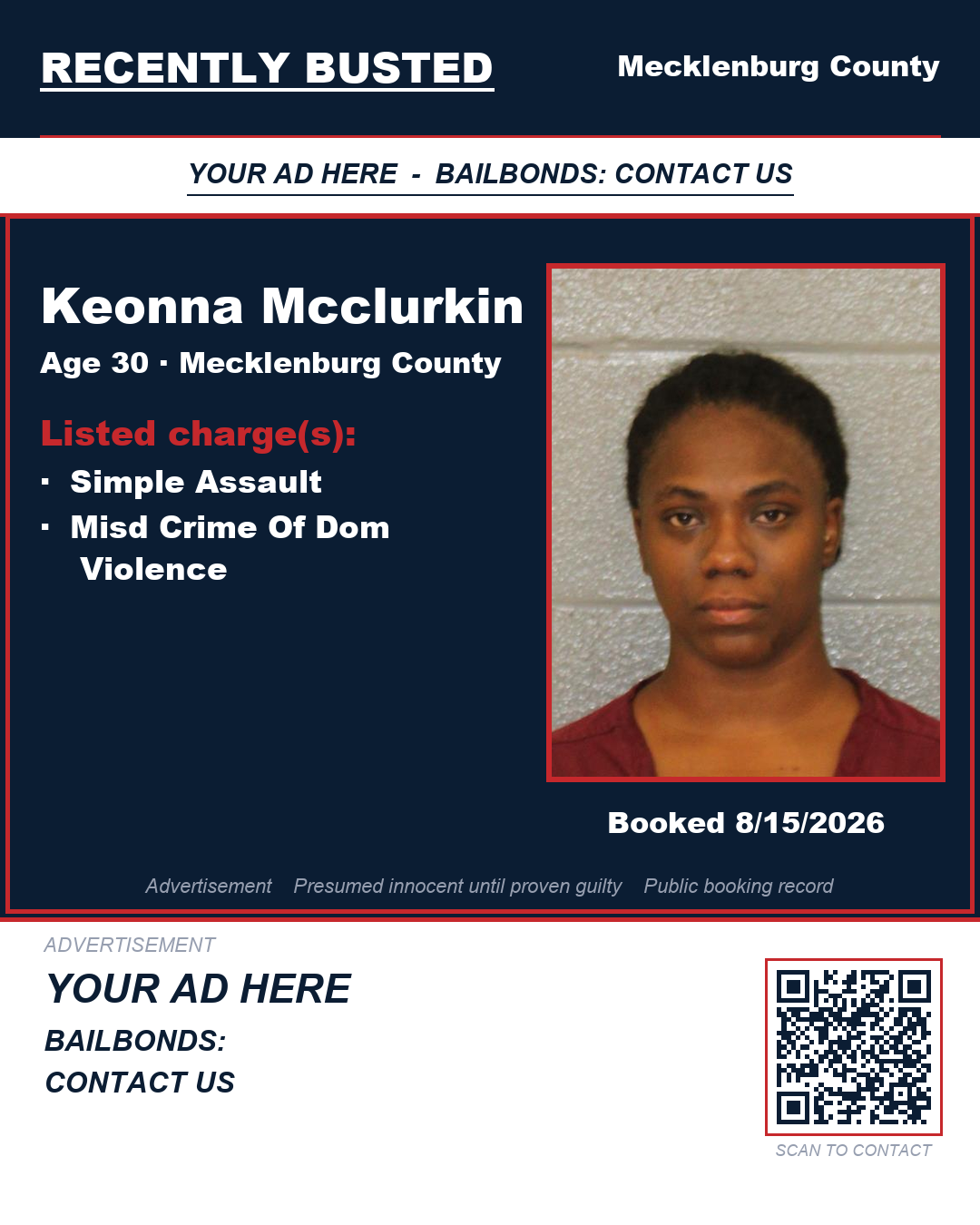 Arrest report - KEONNA MCCLURKIN