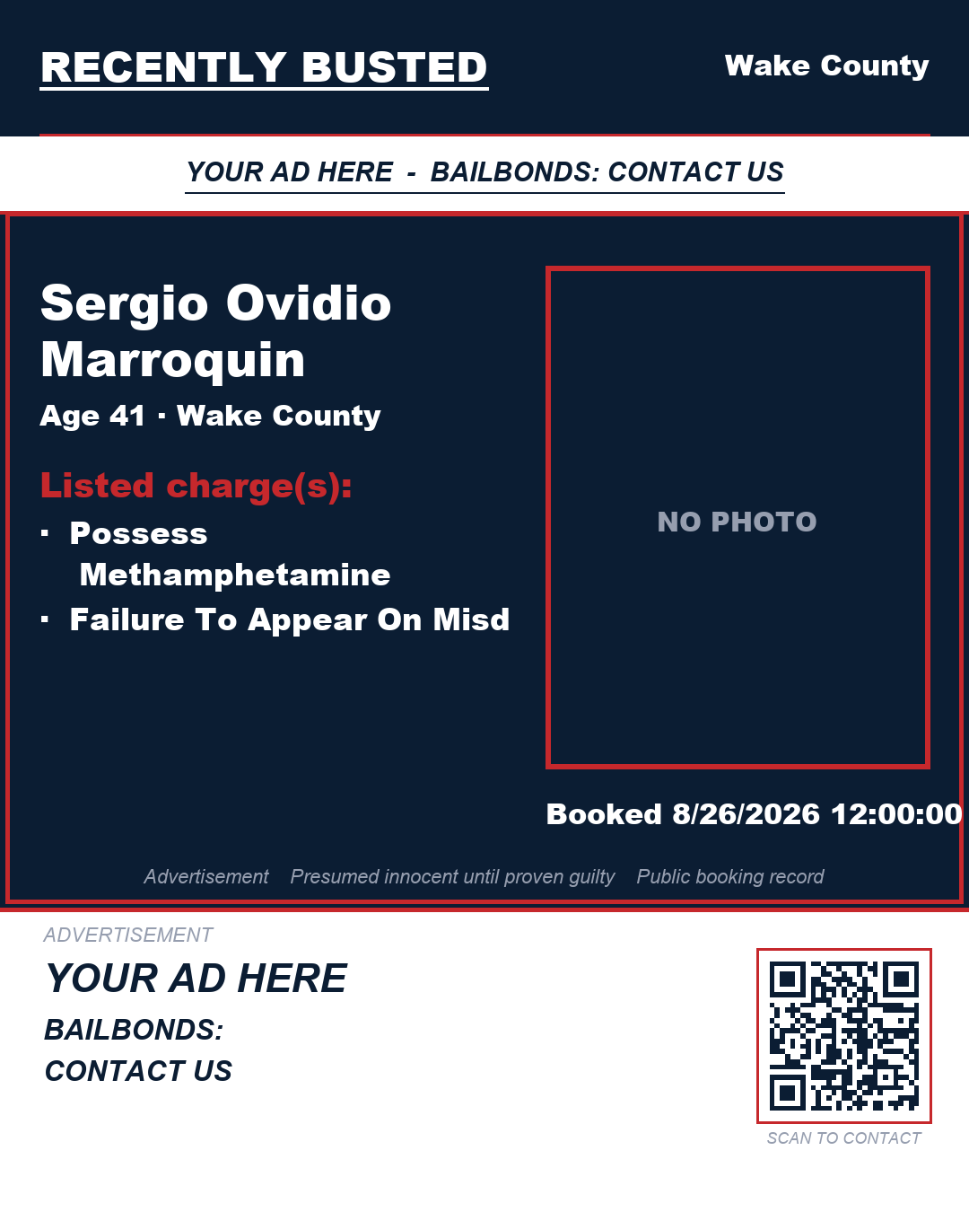 Arrest report - SERGIO OVIDIO MARROQUIN