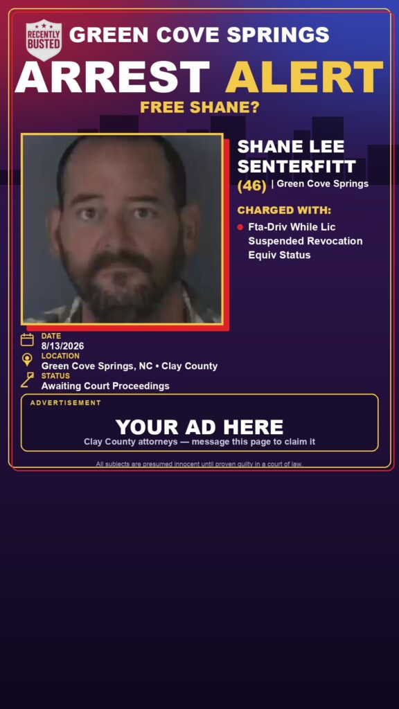 Arrest report — SHANE LEE SENTERFITT