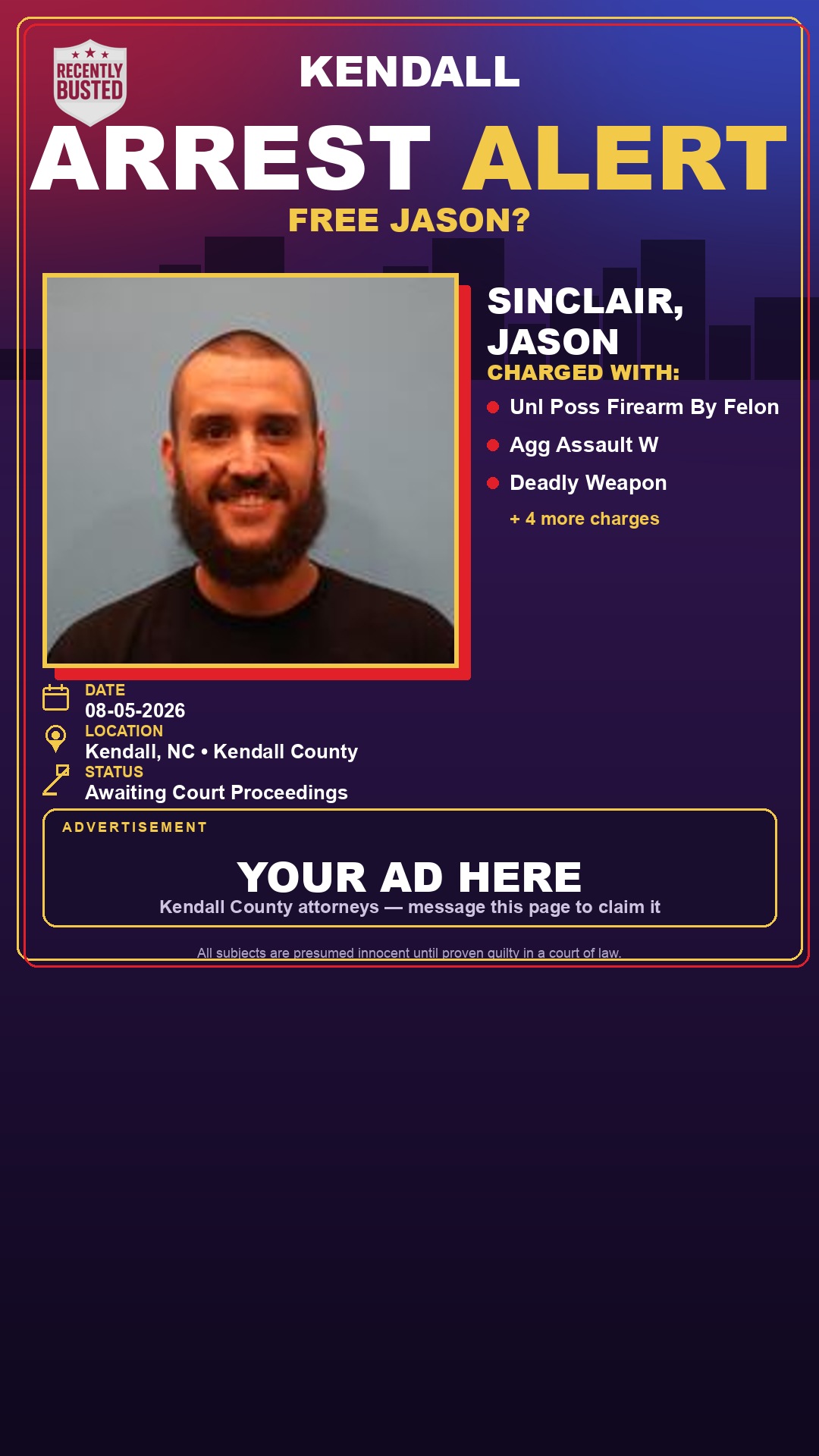 Arrest report - Sinclair, Jason