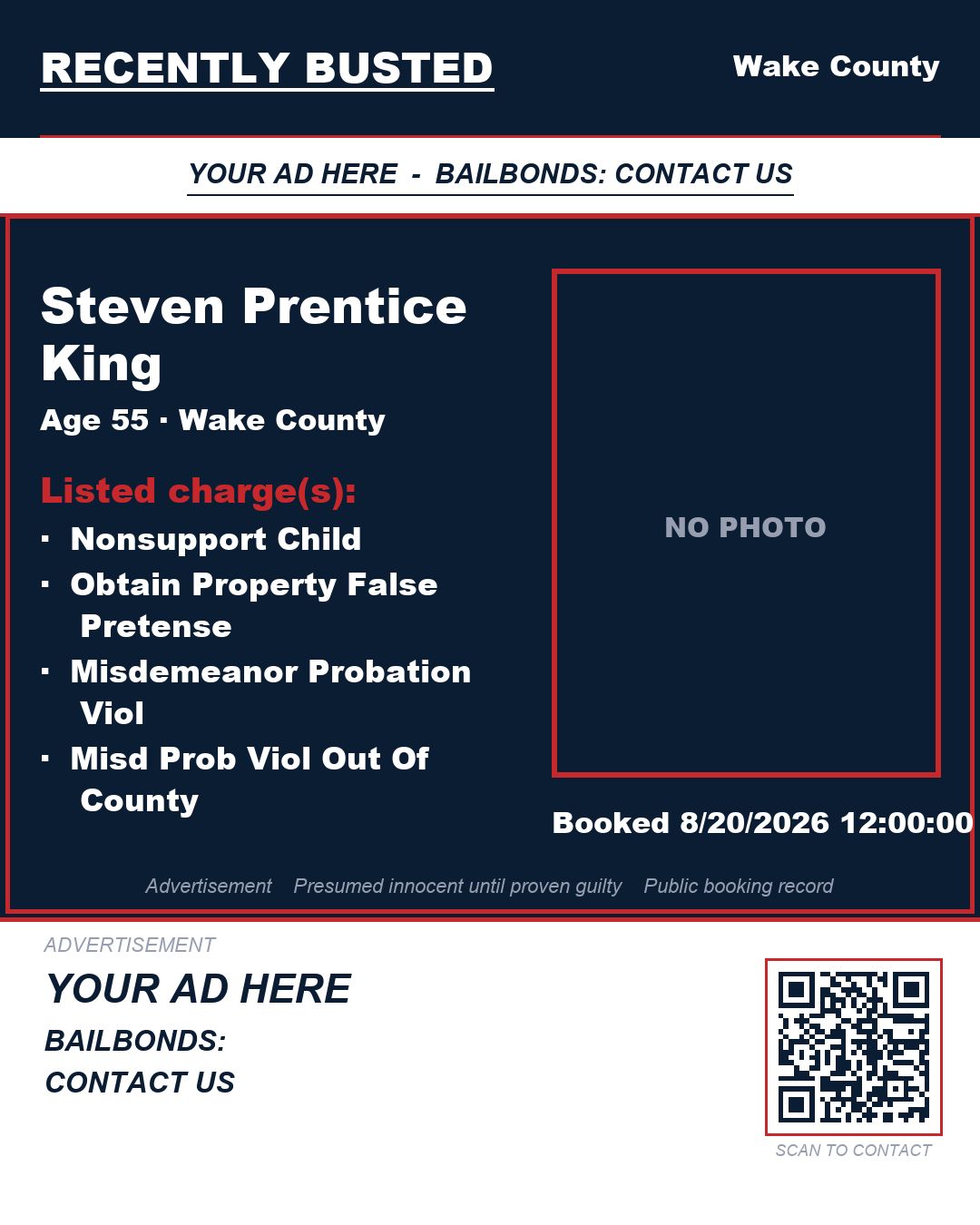 Arrest report - STEVEN PRENTICE KING