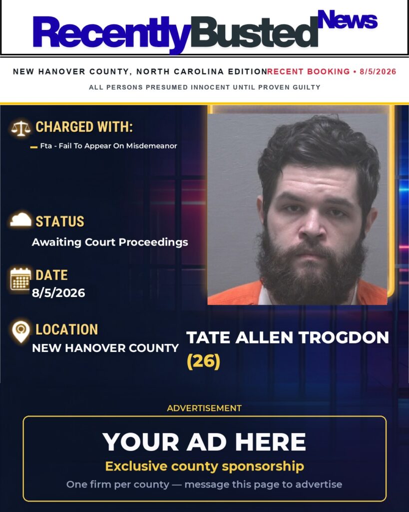 Arrest report โ TATE ALLEN TROGDON