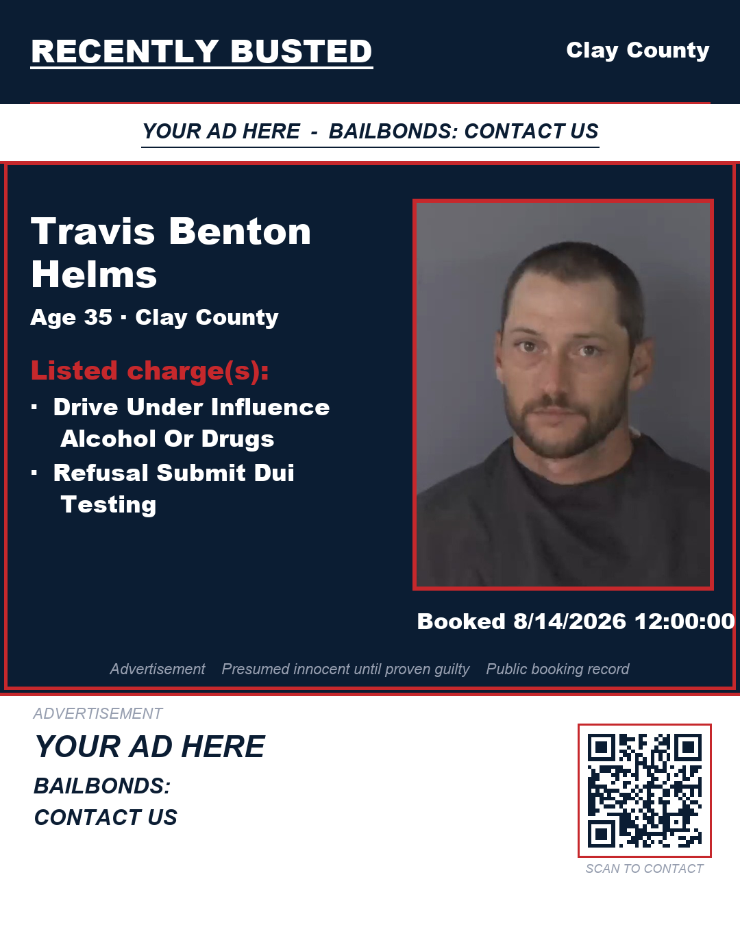 Arrest report - TRAVIS BENTON HELMS