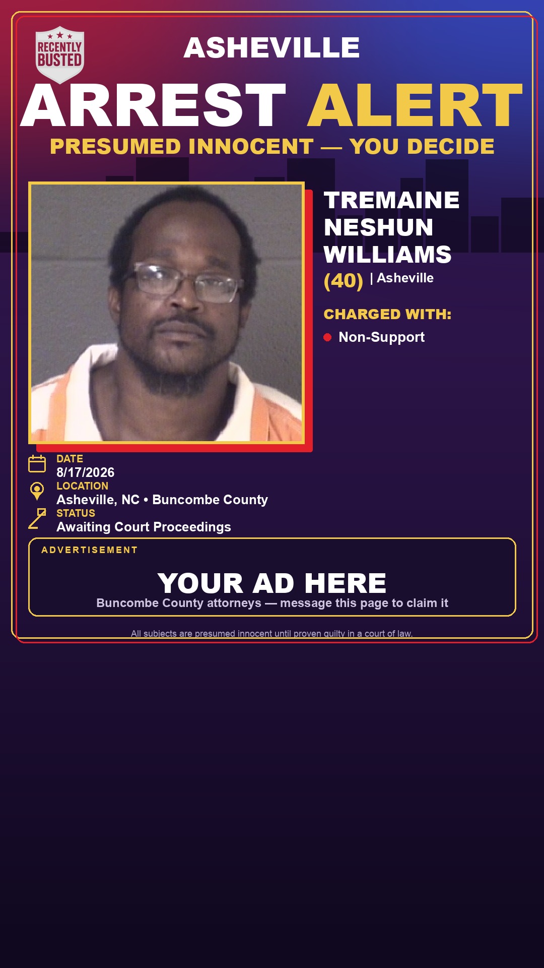 Arrest report - TREMAINE NESHUN WILLIAMS