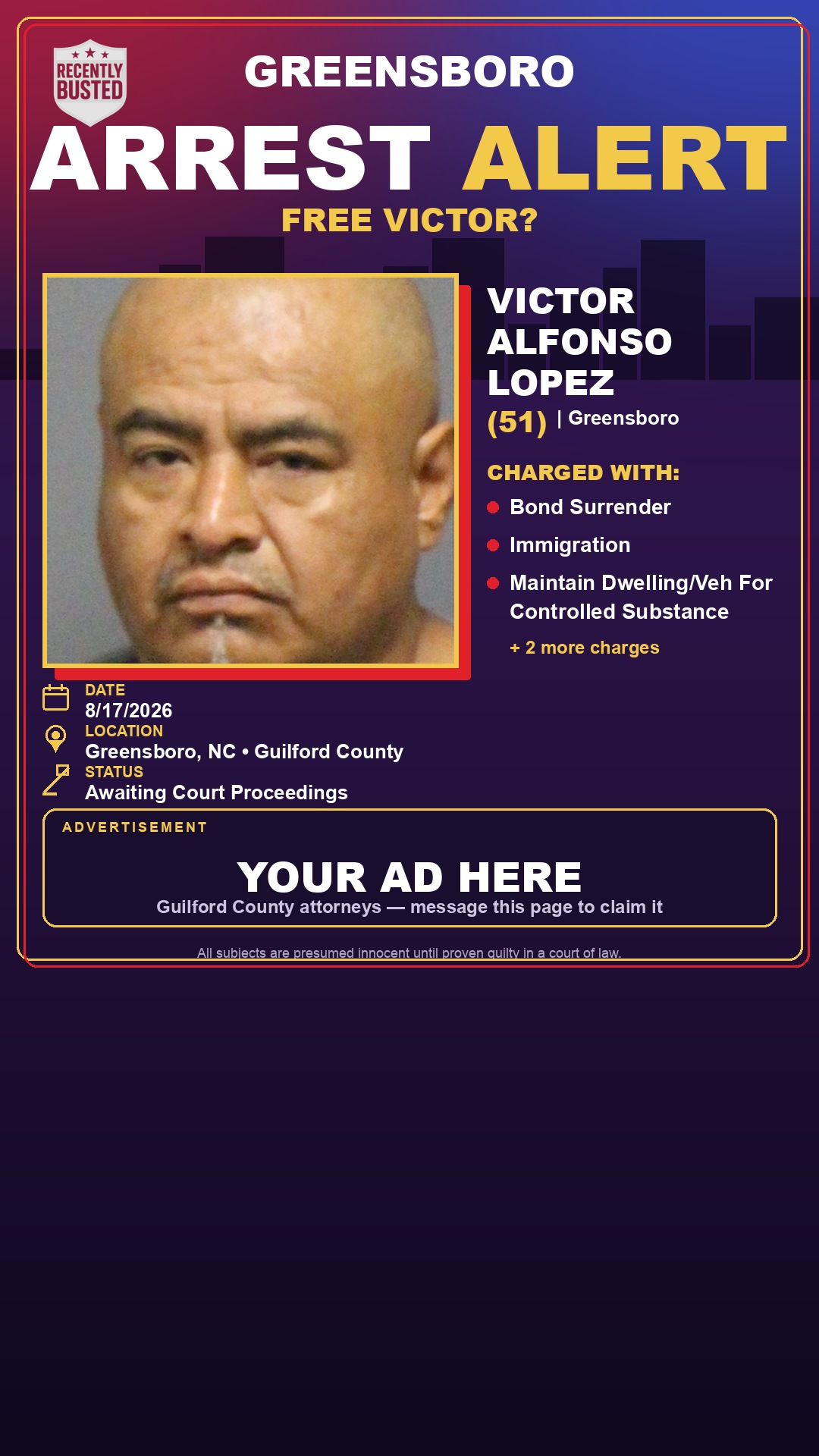Arrest report - VICTOR ALFONSO LOPEZ