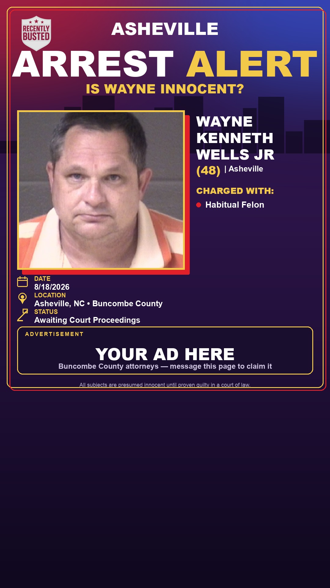 Arrest report - WAYNE KENNETH WELLS JR