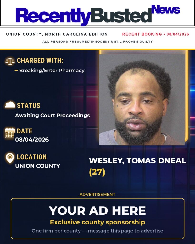 Arrest report — WESLEY, TOMAS DNEAL