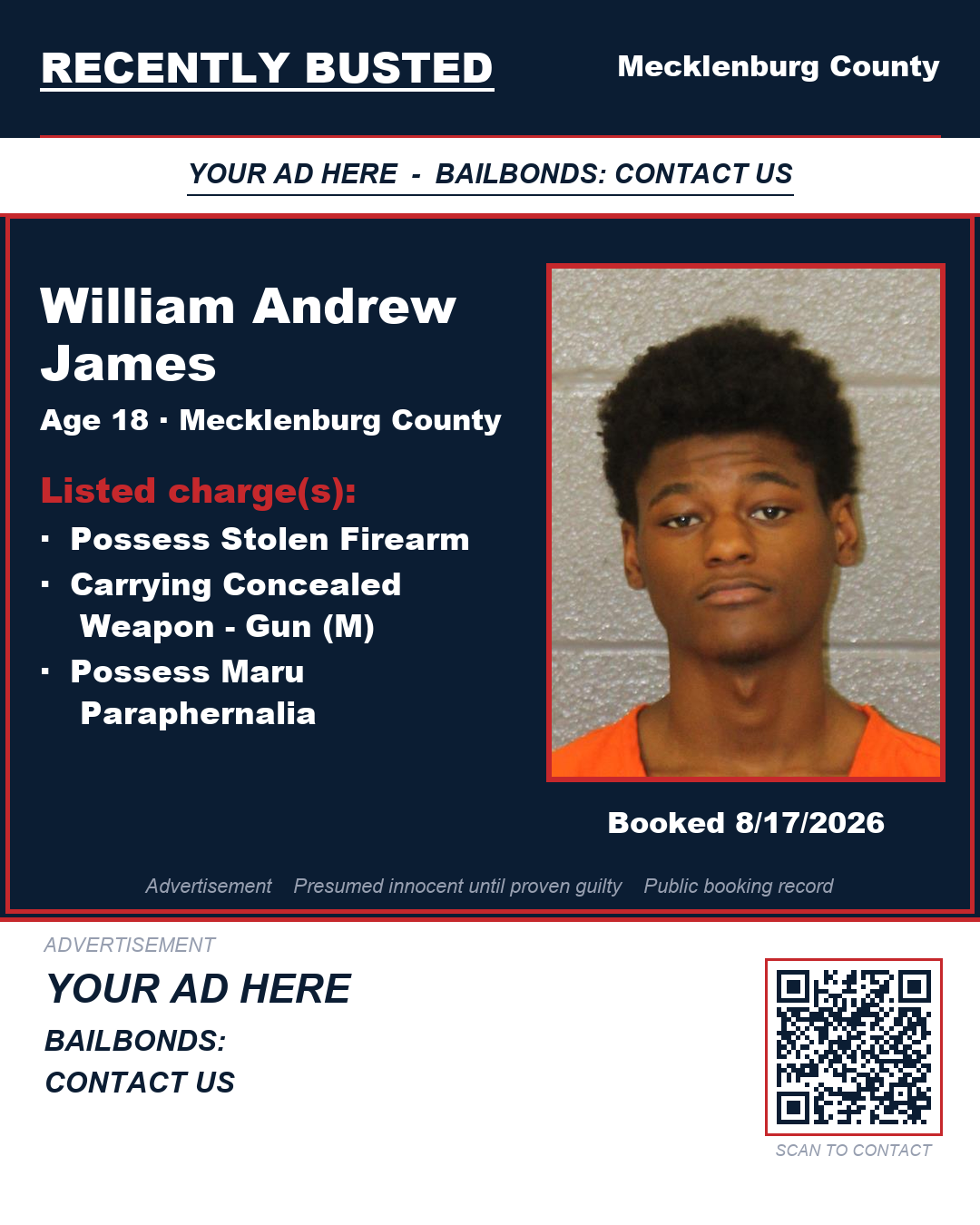 Arrest report - WILLIAM ANDREW JAMES