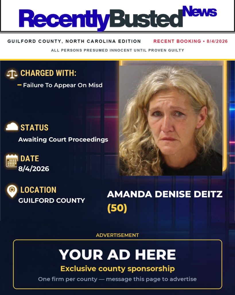 Arrest report — AMANDA DENISE DEITZ