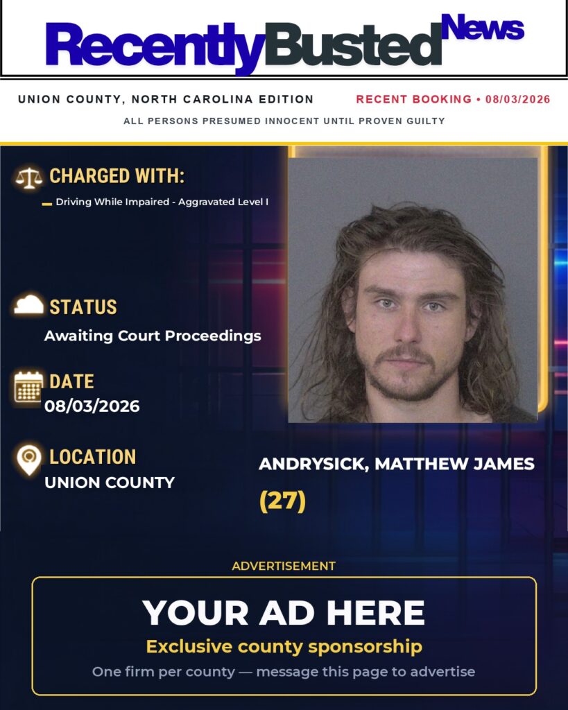 Arrest report — ANDRYSICK, MATTHEW JAMES