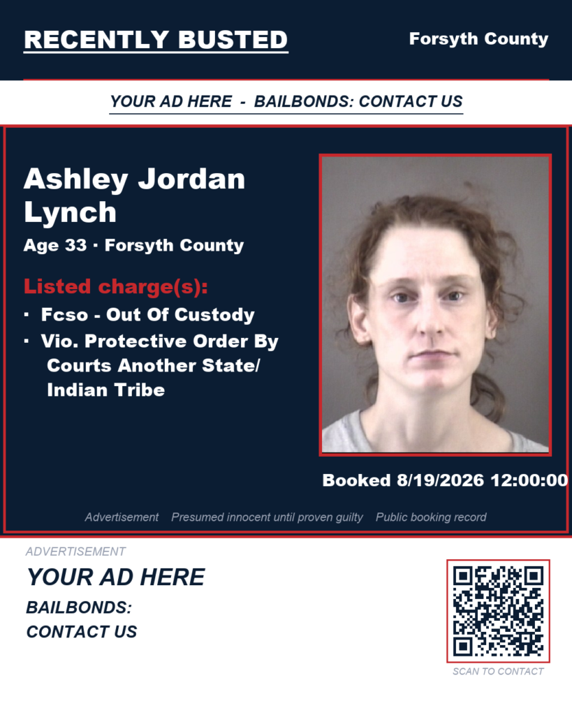 Arrest report — ASHLEY JORDAN LYNCH