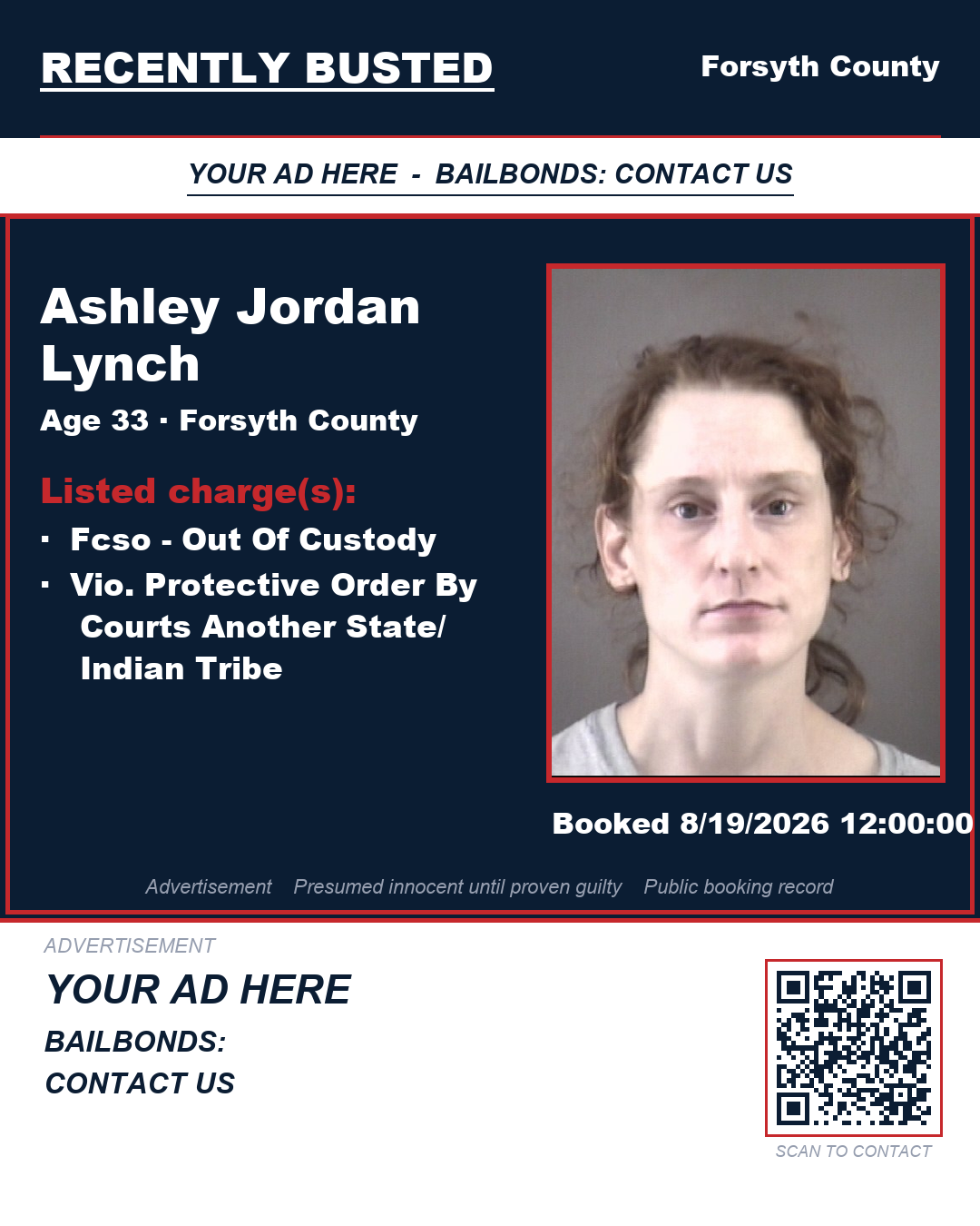 Arrest report - ASHLEY JORDAN LYNCH