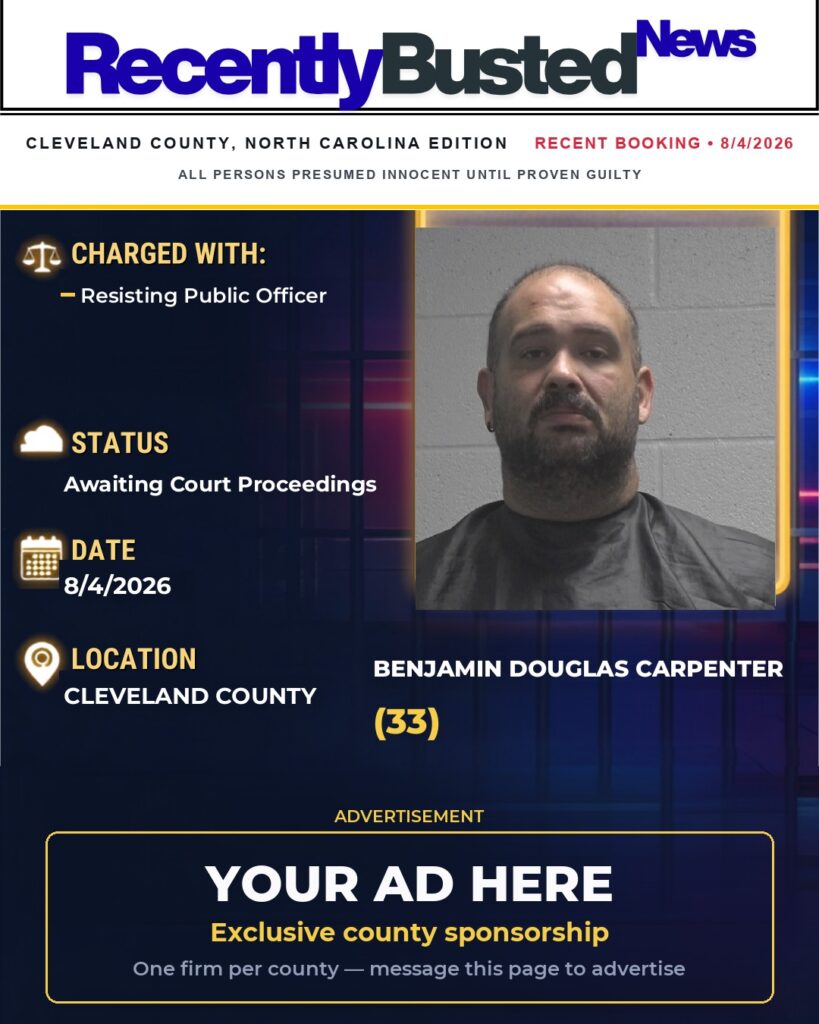 Arrest report โ BENJAMIN DOUGLAS CARPENTER