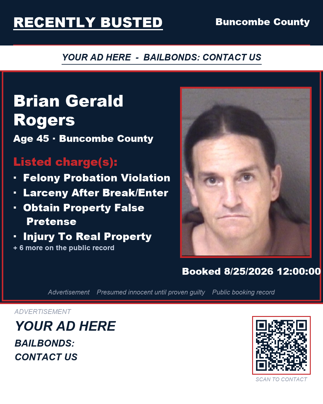Arrest report - BRIAN GERALD ROGERS