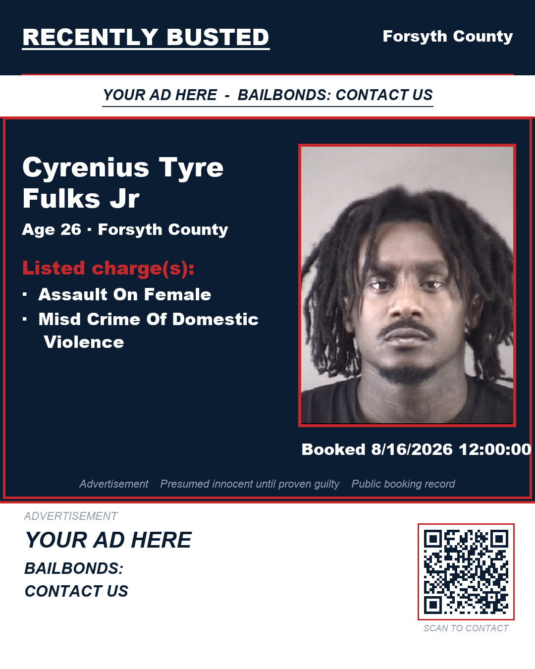 Arrest report - CYRENIUS TYRE FULKS JR